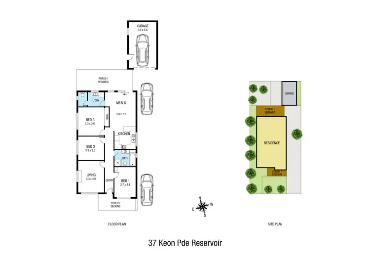 Floorplan of Homely house listing, 37 Keon Parade, Reservoir VIC 3073