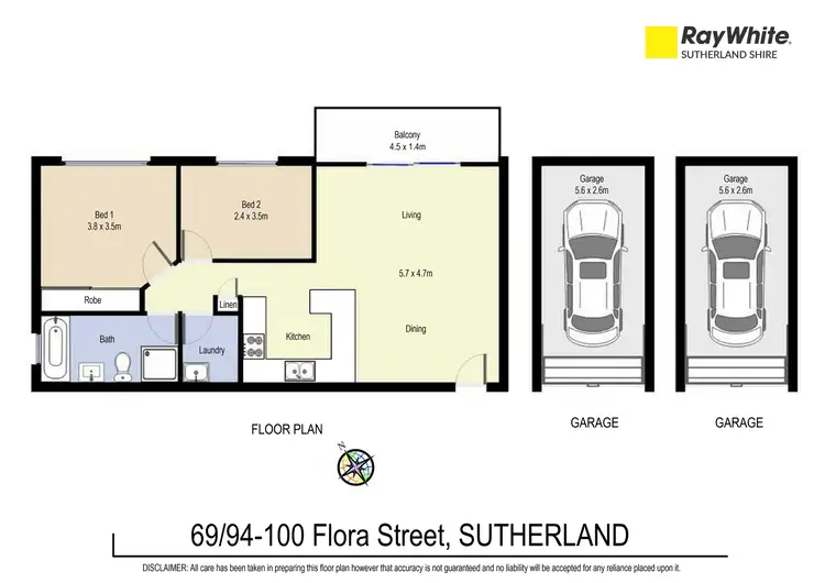 Floorplan of Homely apartment listing, 69/94-100 Flora Street, Sutherland NSW 2232