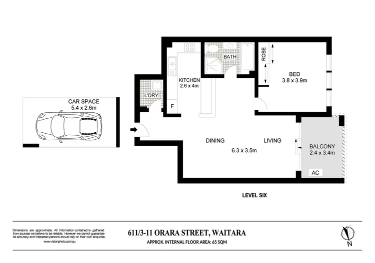 Floorplan of Homely apartment listing, 611/3-11 Orara Street, Waitara NSW 2077