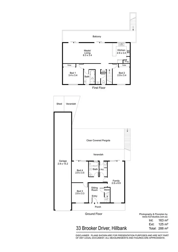 Floorplan of Homely house listing, 33 Brooker Drive, Hillbank SA 5112