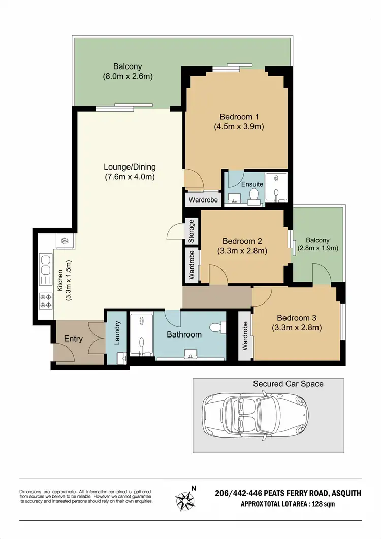 Floorplan of Homely apartment listing, 206/442-446 Peats Ferry Road, Asquith NSW 2077