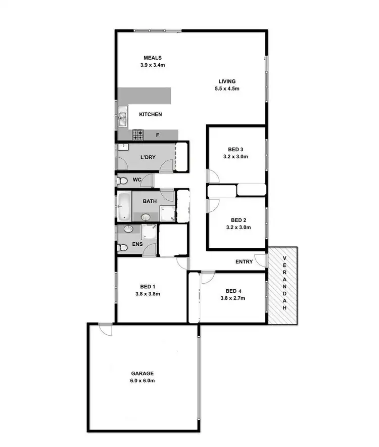 Floorplan of Homely house listing, 1/10 Barega Place, Clifton Springs VIC 3222