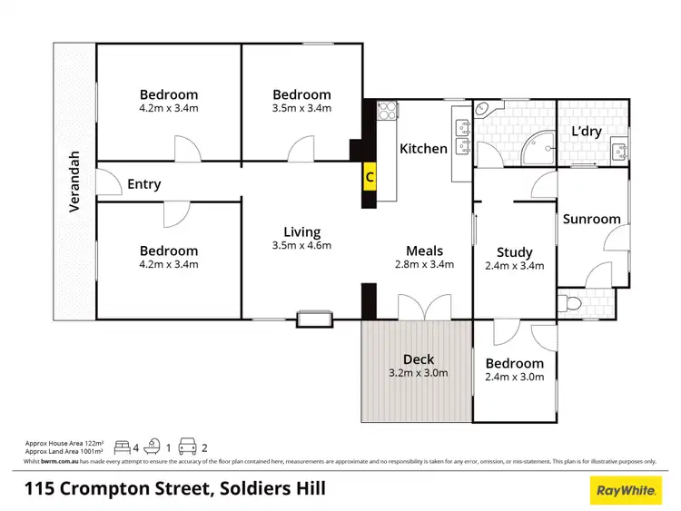 Floorplan of Homely house listing, 115 Crompton Street, Soldiers Hill VIC 3350