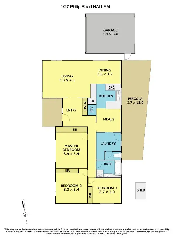 Floorplan of Homely unit listing, 1/27 Philip Road, Hallam VIC 3803