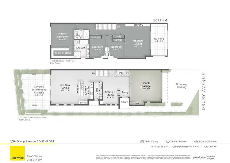 Floorplan of Homely semi-detached listing, 1/18 Drury Avenue, Southport QLD 4215