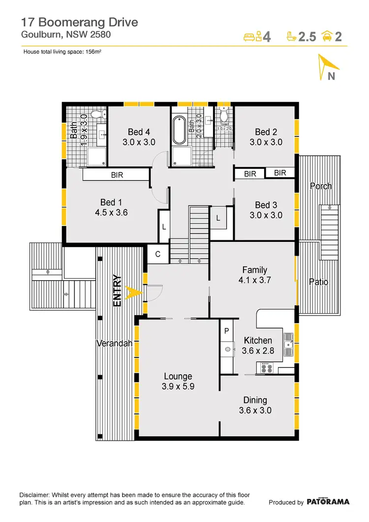Floorplan of Homely house listing, 17 Boomerang Drive, Goulburn NSW 2580