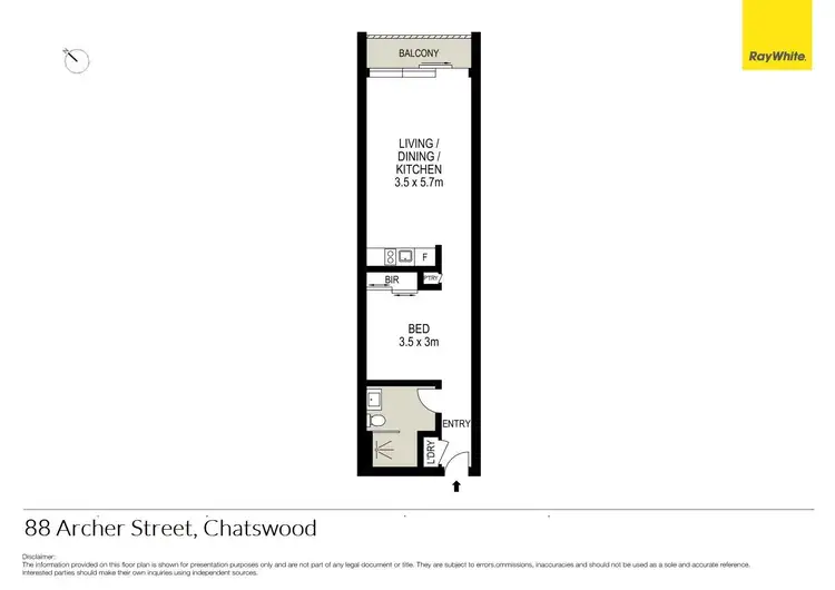 Floorplan of Homely studio listing, 88 Archer Street, Chatswood NSW 2067