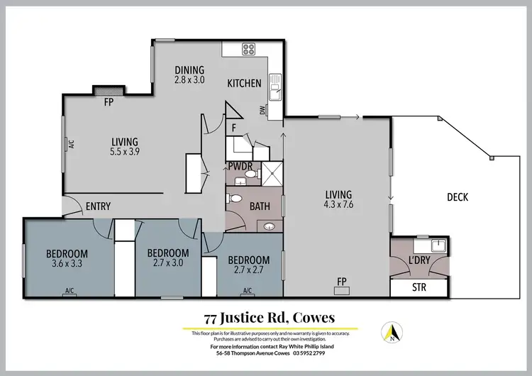 Floorplan of Homely house listing, 77 Justice Road, Cowes VIC 3922