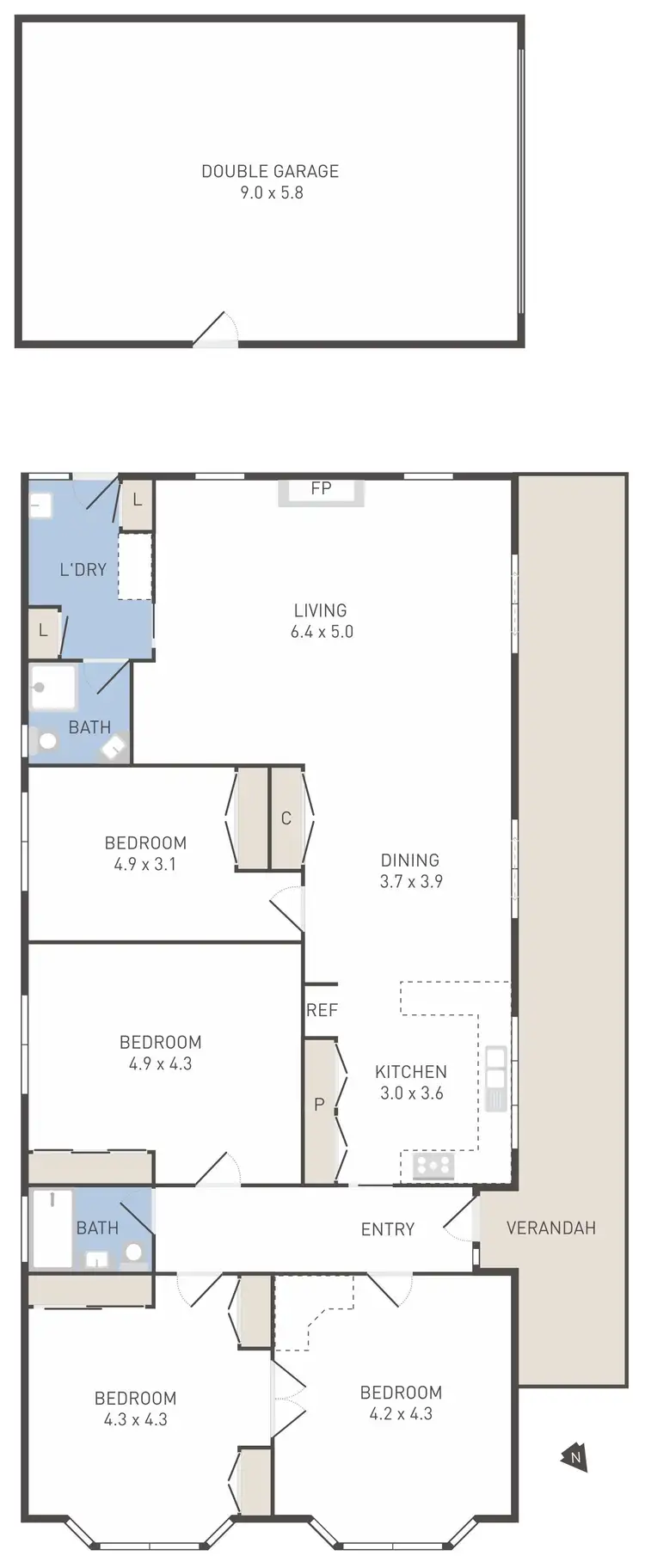 Floorplan of Homely house listing, 38 Wyndham Street, Werribee VIC 3030