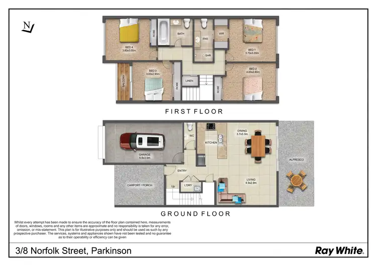 Floorplan of Homely townhouse listing, 3/8 Norfolk Street, Parkinson QLD 4115
