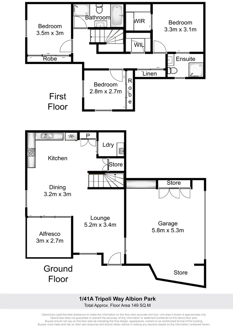 Floorplan of Homely townhouse listing, 1/41A Tripoli Way, Albion Park NSW 2527