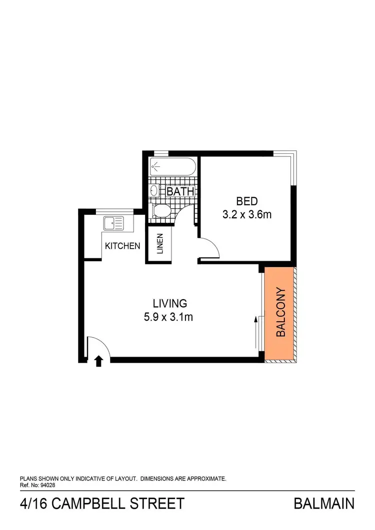 Floorplan of Homely apartment listing, 4/16 Campbell Street, Balmain NSW 2041
