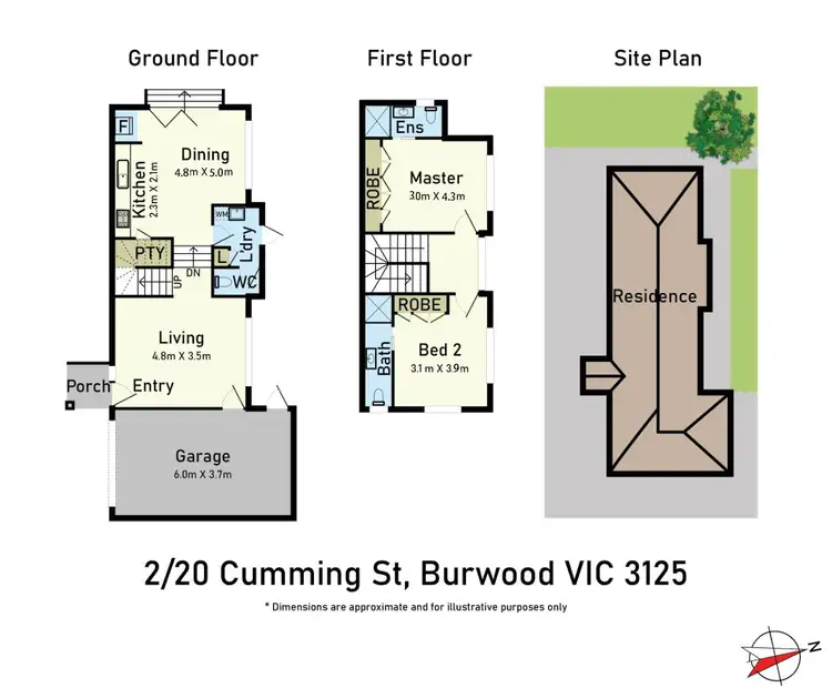Floorplan of Homely townhouse listing, 2/20 Cumming Street, Burwood VIC 3125