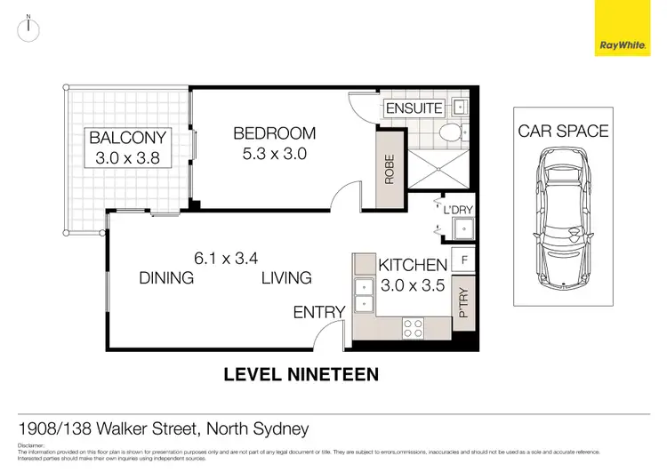 Floorplan of Homely unit listing, 1908/138 Walker Street, North Sydney NSW 2060