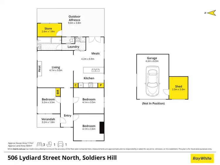 Floorplan of Homely house listing, 506 Lydiard Street North, Soldiers Hill VIC 3350