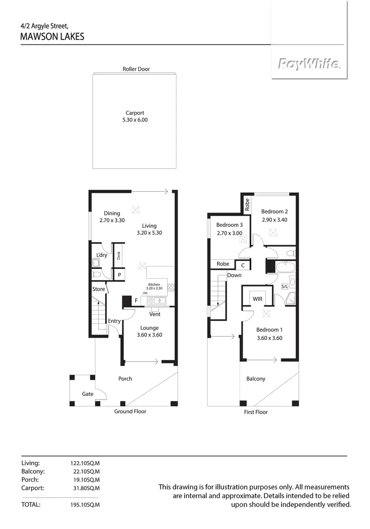 Floorplan of Homely townhouse listing, 4/2 Argyle Street, Mawson Lakes SA 5095