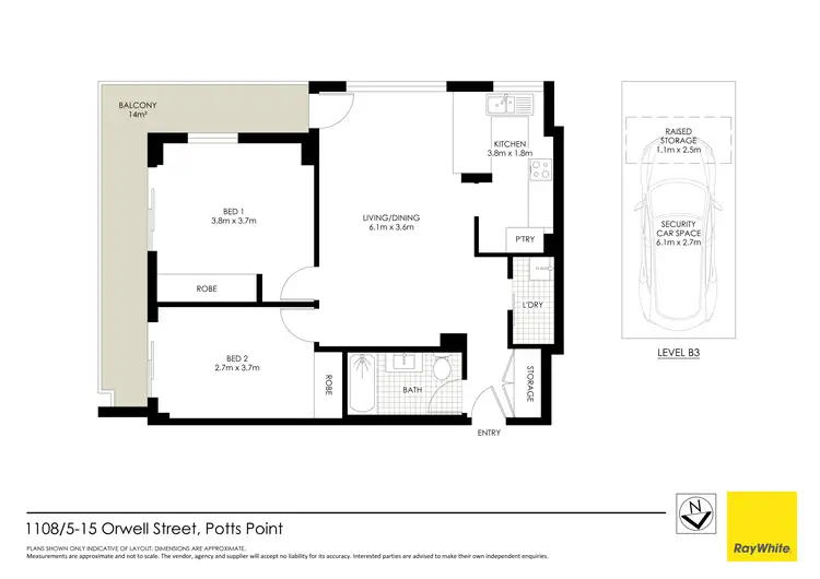 Floorplan of Homely house listing, 1108/2 Springfield Avenue (AKA 1108/5-15 Orwell Street), Potts Point NSW 2011