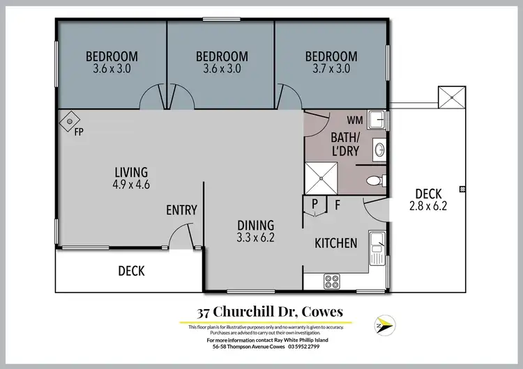 Floorplan of Homely house listing, 37 Churchill Drive, Cowes VIC 3922