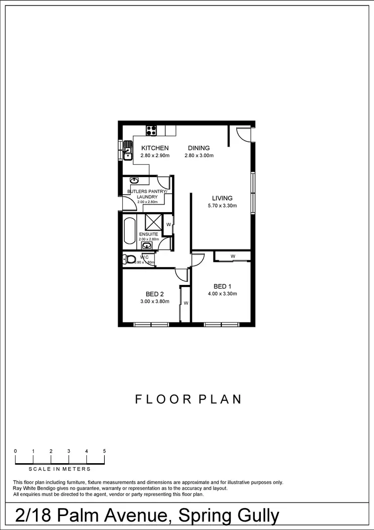 Floorplan of Homely unit listing, 2/18 Palm Avenue, Spring Gully VIC 3550