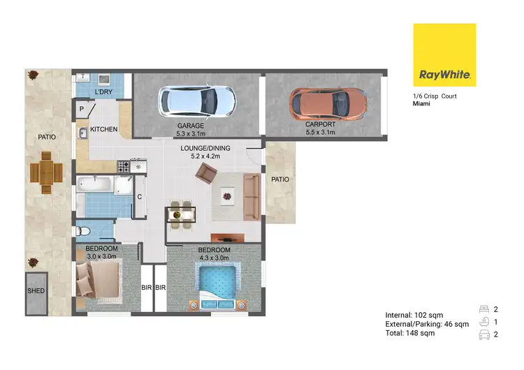 Floorplan of Homely house listing, 1/6 Crisp Court, Miami QLD 4220