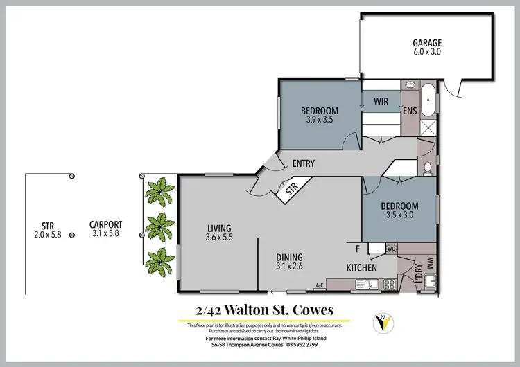 Floorplan of Homely unit listing, 2/42 Walton Street, Cowes VIC 3922