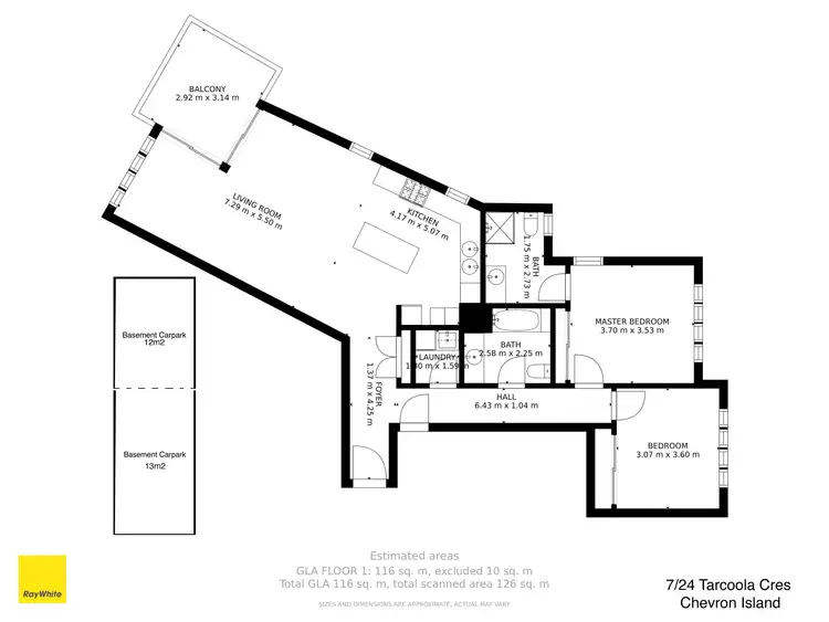 Floorplan of Homely apartment listing, 7/24 Tarcoola Crescent, Chevron Island QLD 4217