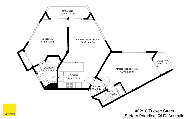 Floorplan of Homely apartment listing, 402/18 Trickett Street, Surfers Paradise QLD 4217