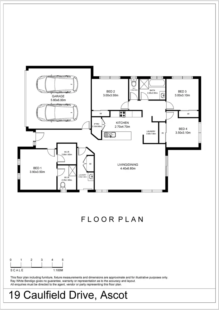 Floorplan of Homely house listing, 19 Caulfield Drive, Ascot VIC 3551