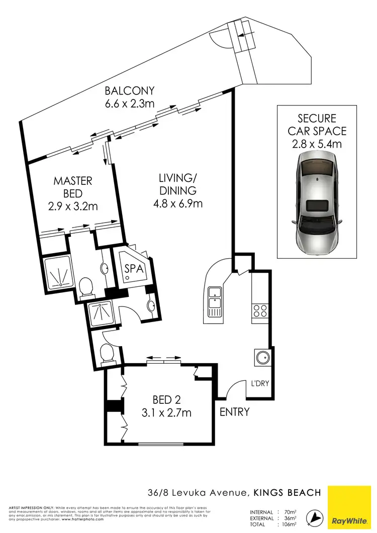 Floorplan of Homely unit listing, Unit 36/8 Levuka Avenue, Kings Beach QLD 4551