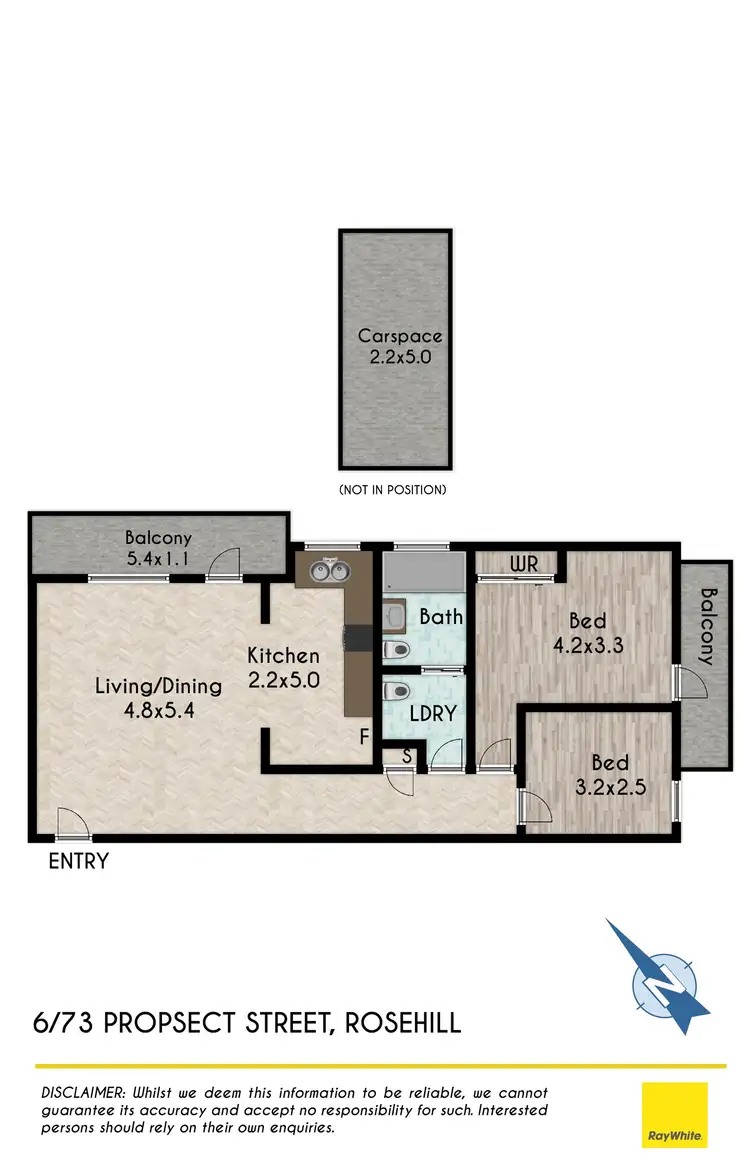 Floorplan of Homely unit listing, 6/73 Prospect Street, Rosehill NSW 2142