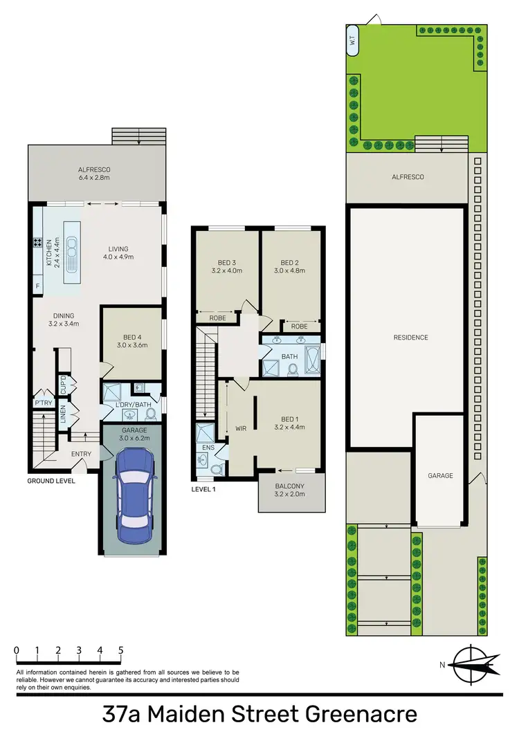 Floorplan of Homely semi-detached listing, 37A Maiden Street, Greenacre NSW 2190