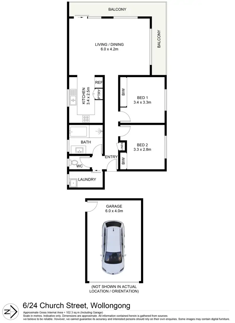 Floorplan of Homely unit listing, 6/24 Church Street, Wollongong NSW 2500