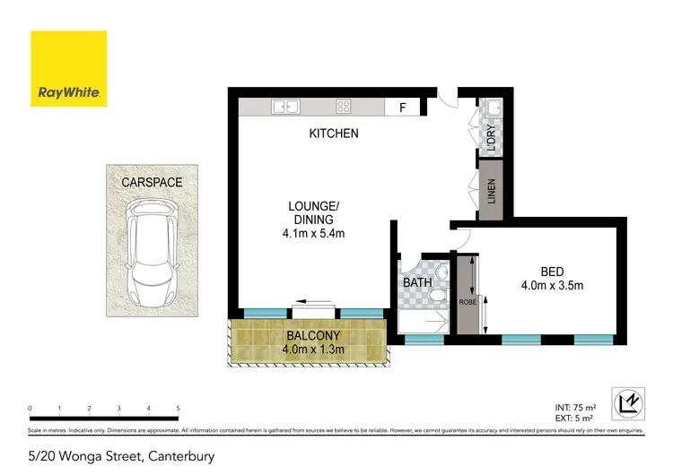 Floorplan of Homely apartment listing, 5/20 Wonga Street, Canterbury NSW 2193