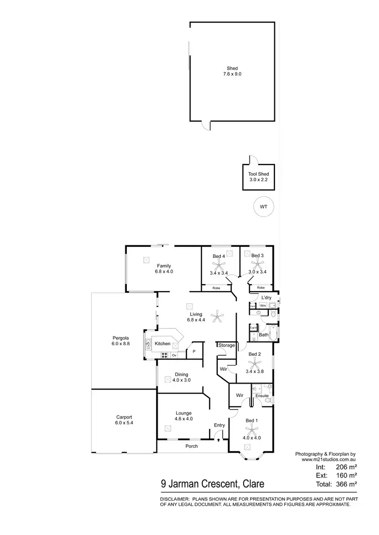 Floorplan of Homely house listing, 9 Jarman Crescent, Clare SA 5453