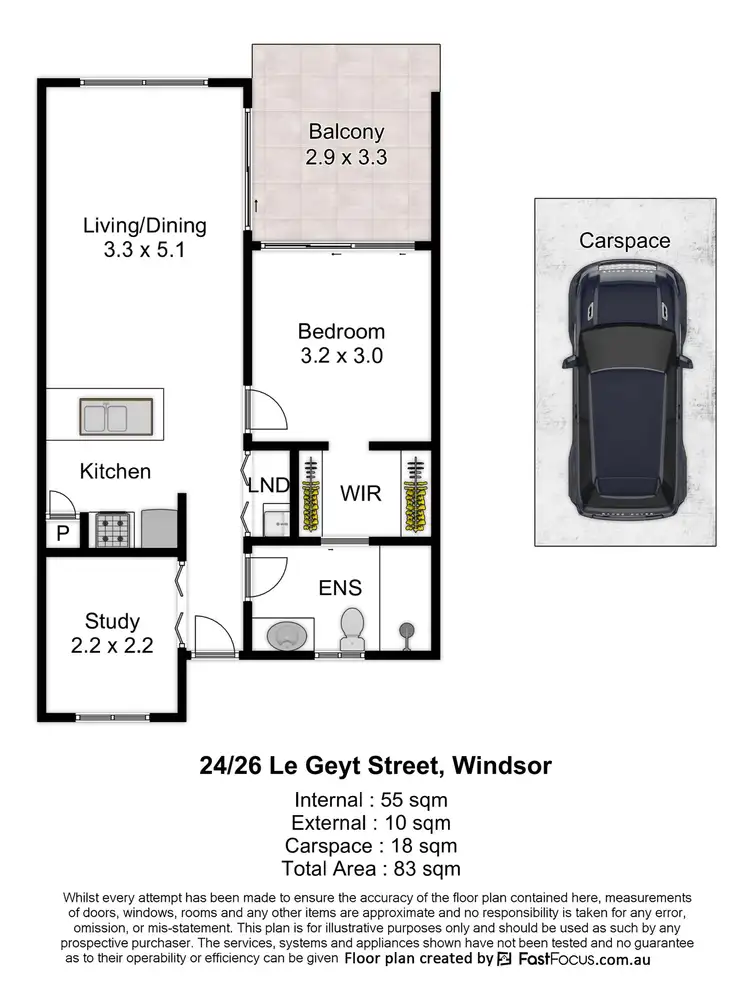 Floorplan of Homely unit listing, 24/26 Le Geyt Street, Windsor QLD 4030