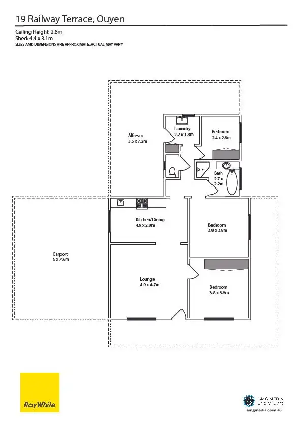 Floorplan of Homely house listing, 19 Railway Terrace, Ouyen VIC 3490