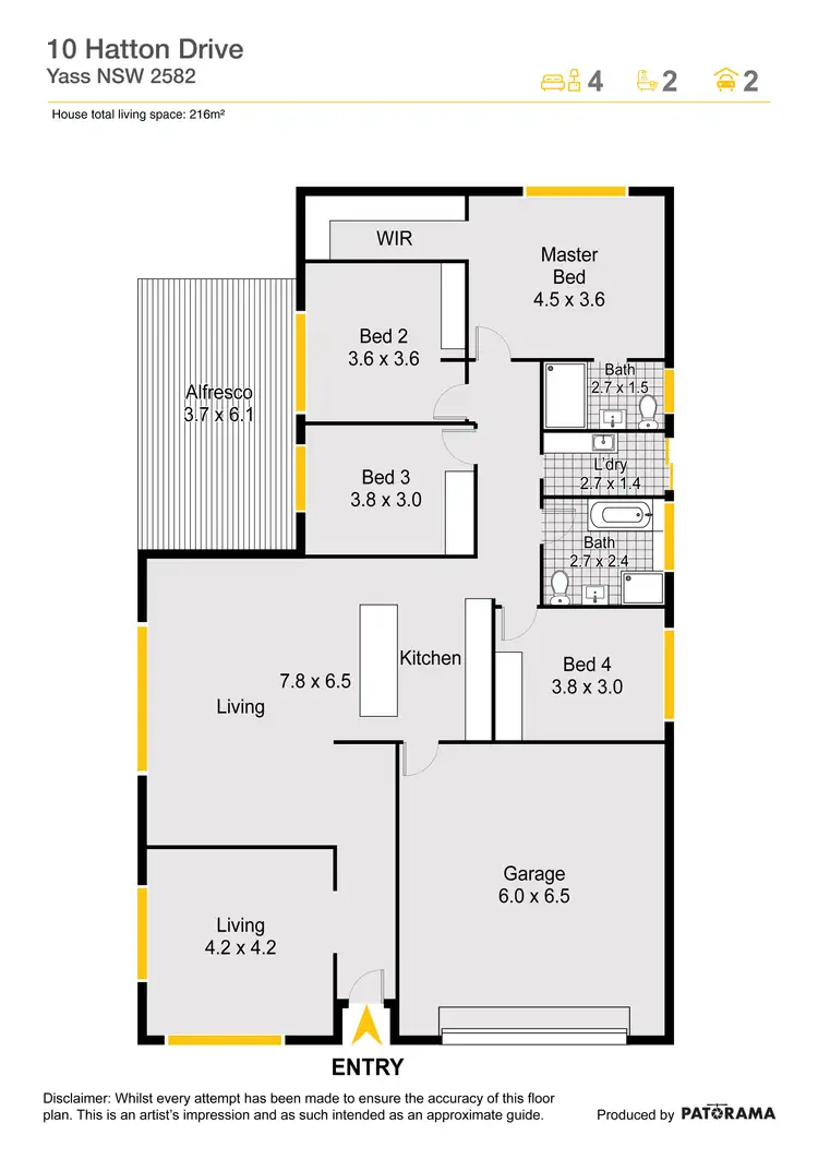Floorplan of Homely house listing, 10 Hatton Drive, Yass NSW 2582