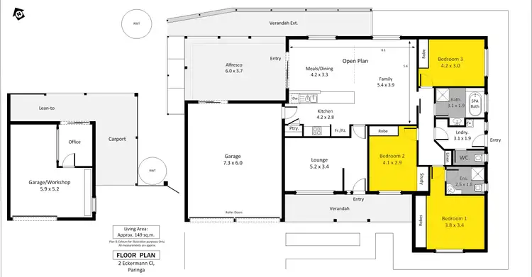 Floorplan of Homely house listing, 2 Eckermann Close, Paringa SA 5340
