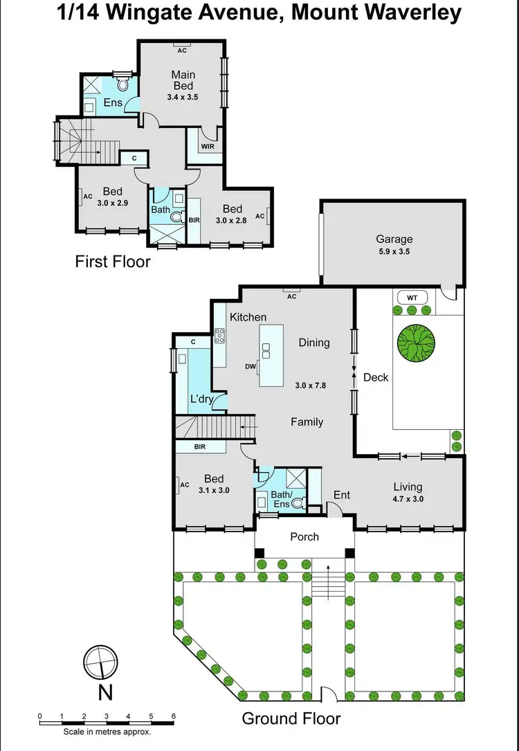 Floorplan of Homely townhouse listing, 1/14 Wingate Avenue, Mount Waverley VIC 3149