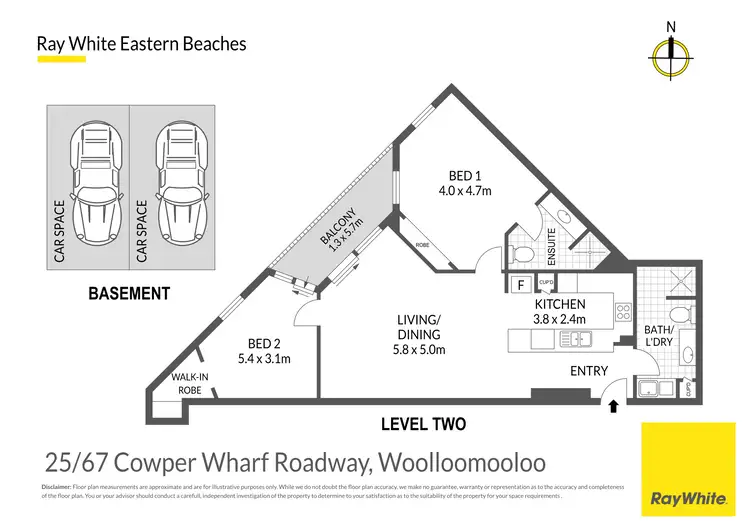 Floorplan of Homely apartment listing, 25/67 Cowper Wharf Roadway, Woolloomooloo NSW 2011