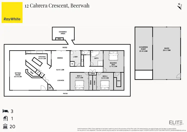 Floorplan of Homely house listing, 12 Cabrera Crescent, Beerwah QLD 4519