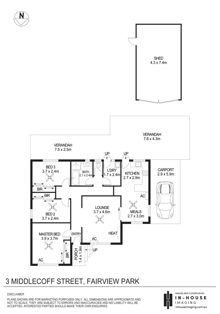Floorplan of Homely house listing, 3 Middlecoff Street, Fairview Park SA 5126