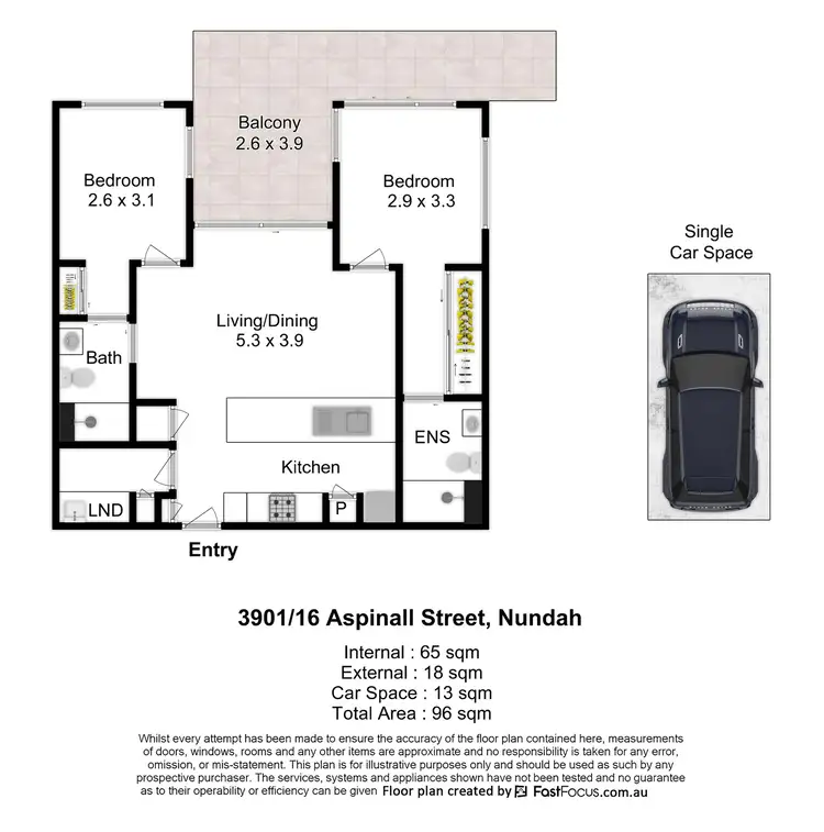 Floorplan of Homely apartment listing, 3901/16 Aspinall Street, Nundah QLD 4012