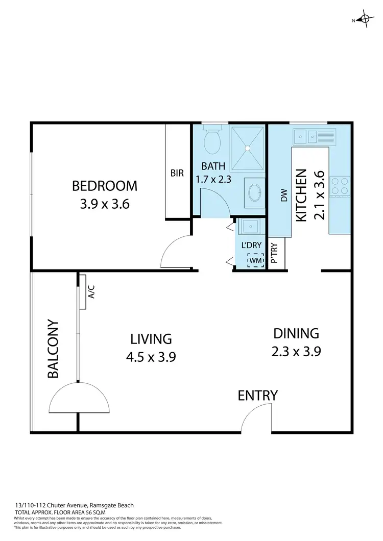 Floorplan of Homely unit listing, 13/110-112 Chuter Avenue, Ramsgate Beach NSW 2217