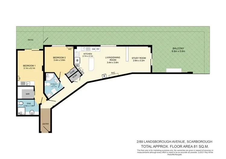 Floorplan of Homely unit listing, 2/89 Landsborough Avenue, Scarborough QLD 4020