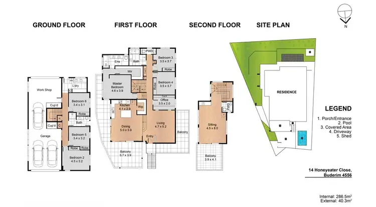 Floorplan of Homely house listing, 14 Honeyeater Close, Buderim QLD 4556