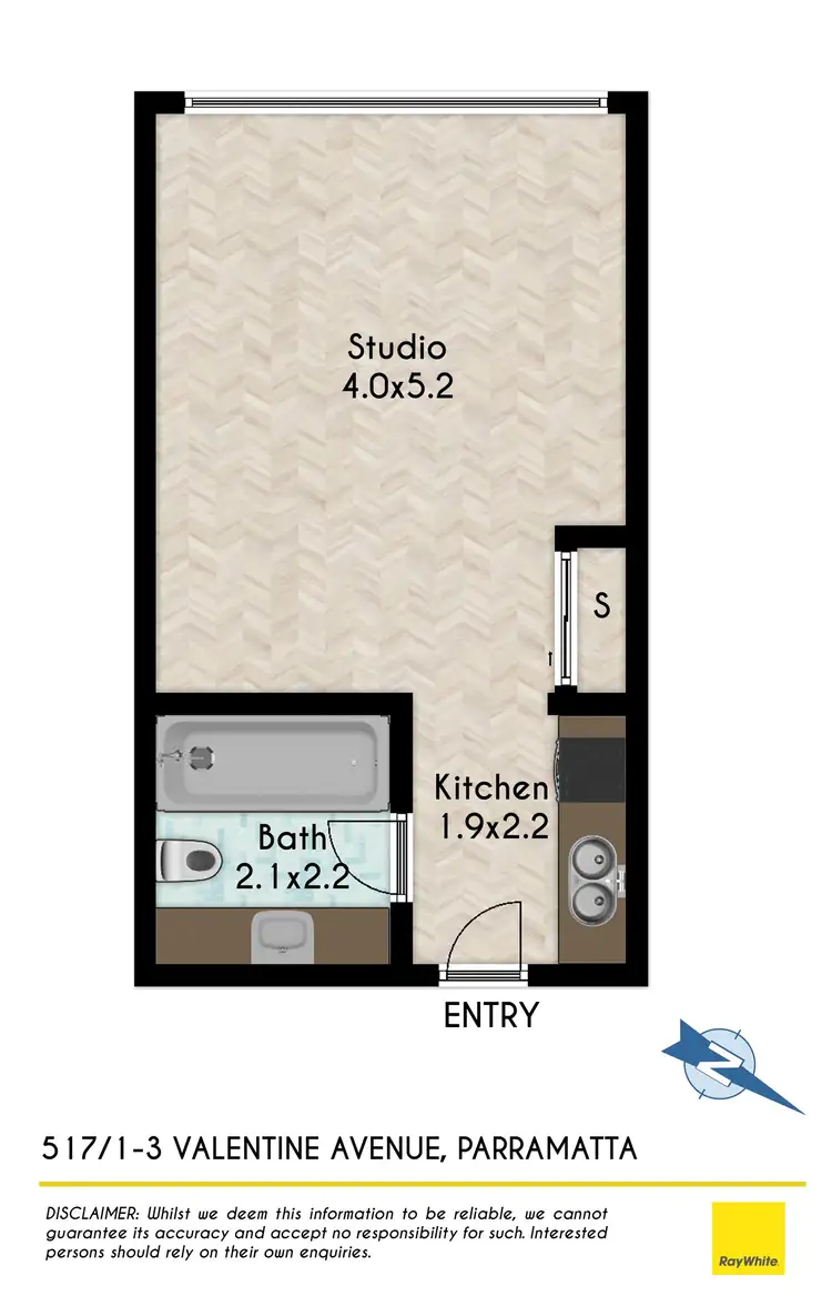 Floorplan of Homely apartment listing, 517/1-3 Valentine Avenue, Parramatta NSW 2150