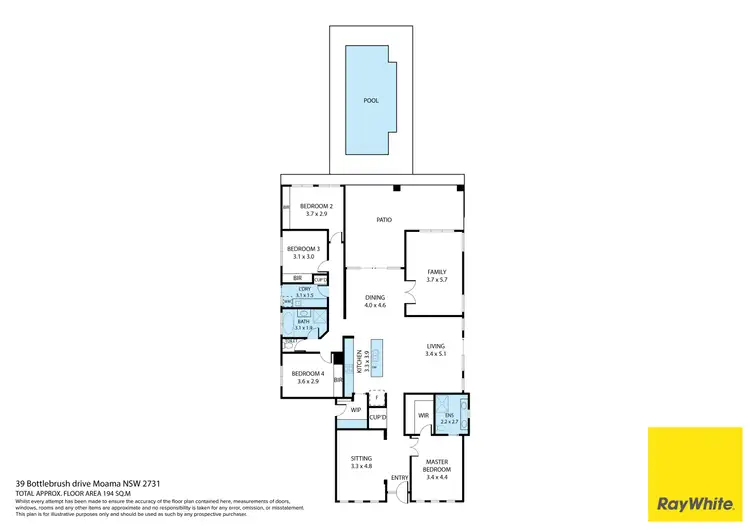 Floorplan of Homely house listing, 39 Bottlebrush Drive, Moama NSW 2731