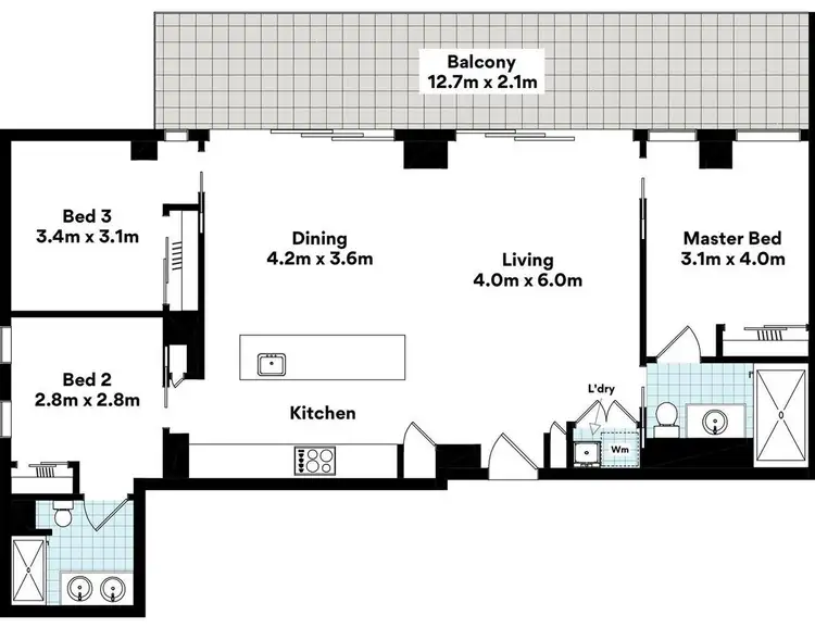 Floorplan of Homely apartment listing, 1501/477 Boundary Street, Spring Hill QLD 4000