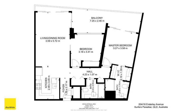 Floorplan of Homely apartment listing, 204/18 Enderley Avenue, Surfers Paradise QLD 4217